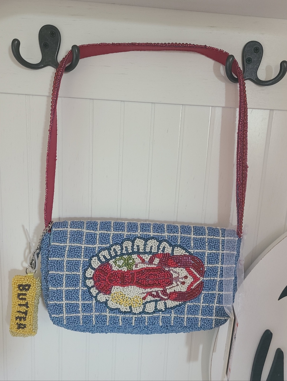 Viral New Release Rare Lobster Platter Beaded Bag w/ Butter Stick Bag Charm